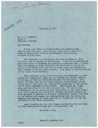 ["The document is from George B. Schwabe, a member of Congress, responding to Mr. R.L. Compston's views on giving a loan to Britain and the labor situation. Schwabe mentions that most people in his district are against giving away substance to other countries and expresses his belief that legislation needs to be passed to curb the activities of labor racketeers. Compston expresses his disapproval of lending money to Britain and his frustration with labor strikes, suggesting that laws should be put in place to prevent strikes and that Congress should take action on these issues."]