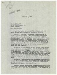 ["Miss Nell Ratcliff wrote a letter to Congressman George B. Schwabe on January 25, 1946, urging him to support the administration's proposed $3,750,000,000 loan to Great Britain. However, Congressman Schwabe received a letter from a constituent stating that over 90% of the people in his district do not want him to vote for the appropriation making this loan possible. The constituent believes that the money should be spent on returning servicemen who need homes, rather than giving it to foreigners. The constituent also mentions that Great Britain has not reciprocated or repaid loans previously given by the US. Congressman Schwabe agrees with his constituents and believes it is his duty to represent their views."]