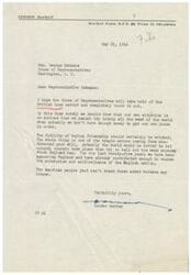 ["Condon Mackay writes to Representative  George Schwabe urging the House of Representatives to reject the British loan, stating that the US cannot afford to help other countries when it is facing serious financial issues itself. Mackay believes that trying to buy friendship is futile and that the US has already contributed enough to weaken the self-reliance of England. He argues that it would be better to let natural economic courses take place rather than bail out weak economies. Mackay expresses that the American people cannot tolerate any more financial burdens."]