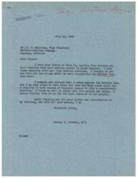 ["The document is a letter from D.C. Hamilton, Vice President of Bartlett-Collins Company, to George B. Schwabe, M.C. expressing concerns about the British Loan and its impact on American industry. Hamilton quotes excerpts from letters received from selling agents in South America discussing how the British Loan is affecting their ability to import goods from the United States Hamilton is against the British Loan and believes it is not in the best interest of the American people."]
