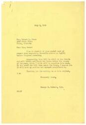 ["Mrs. Robert L. Jones wrote to Congressman George B. Schwabe requesting favorable action on bill S.1128 before Congress recesses. Congressman Schwabe informed Mrs. Jones that the bill is still in the Senate and may not reach the House before the recess. However, if it does reach the House, he will give it serious consideration. Schwabe thanked Mrs. Jones for writing to him on the subject."]