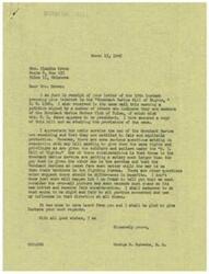 ["Mrs. Brown wrote a letter to Mr. Schwabe expressing her support for the Merchant Seaman's Bill of Rights and requesting his help on the matter. Mr. Schwabe responded by acknowledging the importance of the Merchant Marine's service but raising concerns about the differences in benefits between Merchant Marines and other service members. He assured Mrs. Brown that he would consider the issue carefully and act in a fair and just manner."]