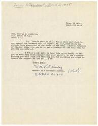 ["The document is addressed to Honorable  George B. Schwabe, urging him to support the Seamans Bill of Rights, No. H.R.2346. The writer expresses gratitude for his election victory and asks for his help in getting the bill passed. The document is signed by Mrs. Mother of Merchant Seaman."]