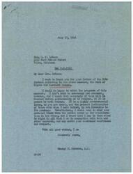 ["Mrs. Letson wrote to Congressman George B. Schwabe urging him to support the Bill of Rights for Merchant Seamen, H.R.2346. Congressman Schwabe responded, expressing doubts about the bill's passage due to its controversial nature. He promised to consider Mrs. Letson's views when the bill comes up for consideration and thanked her for her input. Additionally, Mrs. Letson reminded Schwabe of the importance of the legislation and asked for his help in securing an early place on the calendar for the bill."]