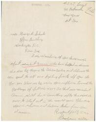 ["The document is a letter addressed to Sid from George B. Schwabe, discussing the importance of merchant seamen in winning the war by delivering goods to fighting fronts. Schwabe asks for support in increasing postage for merchant seamen and expresses gratitude in advance."]