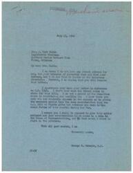 ["The document is from George B. Schwabe, a member of the House of Representatives, responding to a telegram from Mrs. J. Ward Smith regarding H.R. 2346, a bill concerning benefits for merchant marine boys. Schwabe expresses that he will give the matter unbiased consideration if it comes to a vote in the House and will do what he believes is right. Mrs. Smith is urging Schwabe to support the bill."]