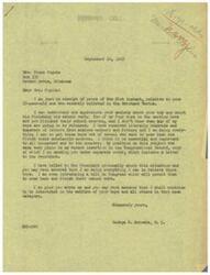 ["Mrs. Frank Fugate wrote a letter to George B. Schwabe, a member of Congress, expressing her concerns about her 18-year-old son who enlisted in the Merchant Marine before finishing his senior year of high school. Schwabe reassured her that he is working to allow servicemen to return home and finish their education, and he is introducing a bill in Congress to address this issue. Schwabe also sent Fugate a copy of his recent statement on the matter and promised to continue advocating for the welfare of servicemen in similar situations."]