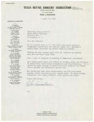 ["The document is a letter from the Tulsa Retail Grocers' Association expressing their opposition to Bill H.R. 2232, which they believe would give excessive power to a government bureau and could lead to strikes, riots, and racial discrimination. They are asking the recipient, George Schwabe, to take a stand against the bill."]