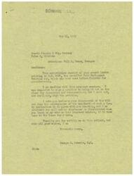 ["The document from George B. Schwabe acknowledges receipt of a letter from the Elnardo Foundry & Mfg. Company regarding H.R. 2232, the Fair Employment Practice Act. Schwabe states that he will not sign a petition in support of the bill and agrees with the company's disapproval of it. He assures them that he will vote against the bill if it comes to the House for a vote."]