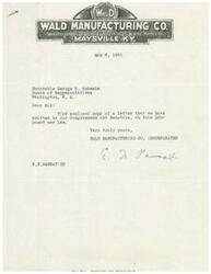 ["The Wald Manufacturing Co. Incorporated wrote to Honorable George B. Schwabe and Honorable Joe B. Bates expressing their concerns about the proposed Fair Employment Practice Act (H.R. Bill No. 2232), stating that they believe it will be destructive and create grief, trouble, and dissatisfaction. They argue that people are happiest and more content when they can live among their own nationality and race."]