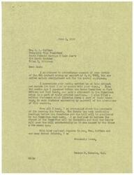 ["Mr. Coffman wrote a letter to Congressman Schwabe in support of H.R. 3035, the salary readjustment act for postal employees. He mentioned that he had previously expressed his approval of the measure before the House Committee on Post Offices and Post Roads. Mr. Coffman urged Congressman Schwabe to support the bill and use his influence in the Senate for its passage. Congressman Schwabe responded, expressing his agreement with Mr. Coffman's views and optimism about the bill's prospects in the Senate."]