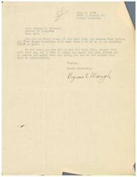["The writer is thanking Congressman George B. Schwabe for his support and asking for his help in passing either bill H3035 or S908 at the upcoming Senate Post Office and Post Roads Committee meeting. The writer expresses gratitude for past favors and assurance that any assistance with the bills will be appreciated."]