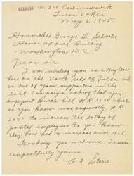 ["The document is from a constituent asking Honorable George B. Schwabe to support the Burch bill HR 3035, which aims to increase the salary of postal employees who have not received a raise since 1925. The author mentions being a supporter of Schwabe in the last campaign."]