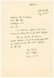 ["The document is from an individual in Oklahoma City to Congressman Yes B. Schwabe in Washington, D.C., requesting his support for a bill (H.R. 2071) that would increase the salaries of Postal Employees. The writer expresses appreciation for the Congressman's attention to the matter on behalf of themselves and other Postal Employees in Oklahoma City."]