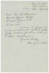 ["Mrs. J.C. White is writing a letter to SCHWABE . regarding bill 3035 and reclassification for employees."]