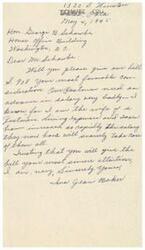 ["Ina Jean Baker is writing to Honorable  George B. Schwabe, asking for his favorable consideration of bill S. 908 which would provide a salary increase for postal workers. She explains that living expenses and taxes have increased rapidly, making it difficult for postal workers to make ends meet with their current salary. Baker, as the wife of a postman, emphasizes the importance of this issue and asks for Schwabe's sincere attention to the bill."]