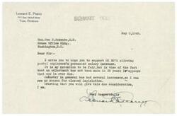 ["Leonard E. Pearcy writes to Honorable  Geo B. Schwabe urging him to support HR 2076 for a permanent salary increase for postal employees, citing the lack of adjustment in 20 years and the need for fairness compared to other industries. He requests that Schwabe give the issue due consideration."]