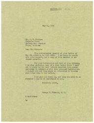 ["The document is from Harry Seaton to George B. Schwabe, discussing a pending House Bill for the relief of postal employees who have not received a salary increase in 20 years. Seaton urges Schwabe to investigate and provide relief to the employees, suggesting that a temporary bonus may be a better solution than a salary increase. Schwabe acknowledges receipt of the letter and encloses a copy of the relevant legislation for Seaton's information."]