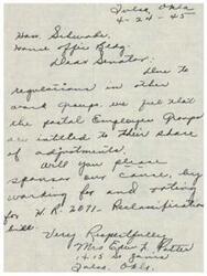 ["The document is a letter to a senator requesting support for a reclassification bill (H. R. 2071) in order to ensure that all employee groups receive their fair share of adjustments. The author, Mrs. Edun H. Patter, is asking for the senator to sponsor the cause."]