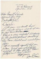 ["A letter dated April 24, 1945, from Tulsa, Oklahoma, addressed to a recipient in Washington, D.C., regarding bill H.R.2071 for the postal department. The sender requests support for the bill, emphasizing its importance for workers. The document is signed by Jean."]