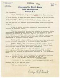 ["George B. Schwabe, a congressman from Oklahoma, wrote a letter to the postmaster in Washington, D.C. informing them about H.R. 5059, a bill that provides additional compensation for postmasters and employees of the postal service. The bill outlines the specific details of the additional compensation and who is eligible to receive it. Schwabe expresses his support for the bill and hopes it will pass the Senate."]