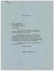 ["The document is from Mr. J. Hass Peden to George B. Schwabe, urging his support for H.R. 5059, which is a measure for the increase of salaries of postal employees. Schwabe responds, expressing his intention to support the measure and stating that he has always had the welfare of postal employees at heart."]
