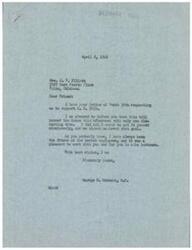 ["Mrs. J.W. Elliott wrote to George B. Schwabe requesting his support for H.R. 5059, the Bunch Meadow Bill. Schwabe responded, informing Elliott that the bill had passed the House with only one dissenting vote. Schwabe mentioned his support for postal employees and working with Elliott on this issue."]