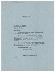 ["The document is from Virgil A. Lovelace to Congressman George B. Schwabe, requesting his support for the Postal Employees Salary Bill H.R. 5059. Schwabe responds by informing Lovelace that the bill passed the House with only one dissenting vote, and expresses his pleasure in working with and for postal employees. Schwabe has always been a friend of postal employees and is happy to have been able to support this legislation."]