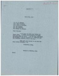 ["The document is a letter requesting support for the Burch Bill, H.R. 5059, from George Schwabe, a member of the House of Representatives in Washington, D.C. The bill aims to address a 20 percent reduction in salary for postal workers due to the return to a 40-hour workweek. The document asks for assistance in bringing the bill to a vote as soon as possible, as it is retroactive to Jan. 1, 1946. The employees of the Hominy Post Office and postal workers everywhere are hopeful for the bill's passage to help alleviate their financial strain."]