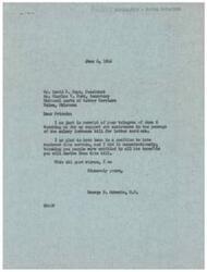 ["George B. Schwabe, a member of the House of Representatives, received a telegram from the National Association of Letter Carriers thanking him for his support in passing a salary increase bill for letter carriers. Schwabe expressed his gladness in being able to help and wished them well. The telegram was sent from Tulsa, Oklahoma and was signed by David E. Hays, the President, and Charles T. Ford, the Secretary of the association."]