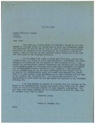 ["The document is from George B. Schwabe, a congressman, regarding the payment of premiums on copper, lead, and zinc after the expiration of the OPA law. He had contacted the Reconstruction Finance Corporation to make these payments, but was informed by the administration that the payments would not be made until the revival of the OPA law. Schwabe received a letter stating that the payments would be retroactive to June 30, 1946, and continue until June 30, 1947. Additionally, there is a telegram from Ingram Machinery Company urgently requesting support for the Bunker Bill to address the closing of lead and zinc mines in the Tri-State District."]