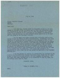 ["The document is from George B. Schwabe, a congressman, to Nelson Furniture Company regarding the payment of premiums on copper, lead, and zinc for mining operations in the Tri-State District. Schwabe discusses the cessation of these payments by the Office of Price Administration and his efforts to have the Reconstruction Finance Corporation make the payments. He informs them that the payments will be retroactive to June 30, 1946, and continue until June 30, 1947. Schwabe requests support for HR 6941 for the continuation of the premium price plan."]