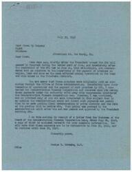 ["The document includes correspondence between George B. Schwabe, a member of the House of Representatives, and Barr Clean Up Company regarding the payment of premiums on copper, lead, and zinc after the expiration of the OPA law in June 1946. Schwabe informs the company that the Reconstruction Finance Corporation will be making retroactive payments for these premiums until June 30, 1947. Additionally, there is a telegram from Barr Clean Up Company urging the continuation of the premium price plan to ensure maximum operation of small mines in the Oklahoma district."]