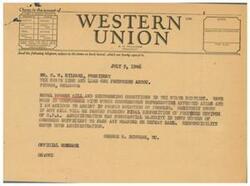 ["The document consists of telegrams and letters between George B. Schwabe, O. W. Bilharzia, and other parties regarding the suspension of the Premium Price Plan for copper, lead, and zinc in the Tri-State District. The importance of reinstating premium payments to avoid the shutdown of mining operations and its impact on the livelihood of many people in the area is highlighted. Urgent legislative action is requested to address the situation."]