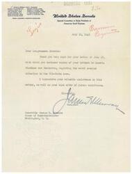 ["The document is a letter from the Chairman of the Special Committee to Study Problems of American Small Business to Congressman Schwabe, thanking him for his assistance and offer of future help regarding the metal premium situation in the Tri-State Area."]