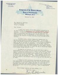 ["George B. Schwabe, a congressman from Oklahoma, received a letter requesting him to vote in favor of extending the Office of Price Administration. Schwabe disagrees with this request, believing that government regulation stifles production and causes scarcity. He conducted a survey in his district and found that the majority of respondents were against continuing the OPA. Schwabe believes it is his duty to represent the overwhelming majority of his constituents on this issue."]