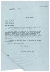 ["The document is from Mr. W.F. Abbett to Congressman George B. Schwabe expressing appreciation for his stance against the O.P.A. (Office of Price Administration) and hoping for support in stopping their destructive policies and unlimited power. Congressman Schwabe responds by thanking Mr. Abbett for his support and stating his continued opposition to the O.P.A."]