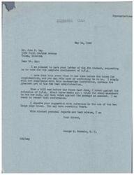 ["The document is a letter from Mr. John N. Day to Congressman George B. Schwabe, requesting him to vote for the complete abolishment of O.P.A. (Office of Price Administration). Mr. Day expresses his belief that O.P.A. is un-American and hindering economic recovery. He also suggests repurposing wartime pipe lines for natural gas transportation. Congressman Schwabe responds affirmatively, stating that he has consistently voted against O.P.A. and will continue to do so."]