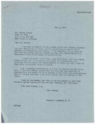 ["The document is a letter from George B. Schwabe to Claude Eckert expressing opposition to the O.P.A. and C.I.O.'s propaganda efforts. Schwabe criticizes government bureaus and agencies, and mentions his attempt to declare the end of the war through a bill, which was blocked by the New Deal majority in Congress. He urges people to vote against those with New Deal leanings in the upcoming election. The document also mentions a broadcast by Fulton Lewis A. discussing the C.I.O.'s efforts to promote O.P.A. and calls for action to abolish O.P.A. and other restrictions imposed on the American people. There is mention of a movement to impeach President Truman and a request for support in this endeavor."]