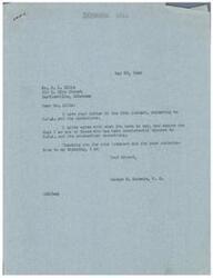 ["Mr. B.L. Ellis wrote a letter to Representative George B. Schwabe expressing his opposition to the O.P.A and its operations, stating that he believes it is causing confusion and hindering reconversion. Representative Schwabe responds, agreeing with Ellis and stating that he has also been consistently opposed to the O.P.A. He thanks Ellis for his contribution to his thinking."]