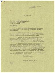 ["The document from Rev. George O. Nichols expresses opposition to the O.P.A. and its practices, stating that it is damaging to free enterprise in America. He urges Congressman George Schwabe to use his influence to either eliminate or amend the O.P.A. to prevent further abuse of power. Nichols also mentions the need to address the influence of figures like John L. Lewis and the prevalence of harmful strikes in the country."]