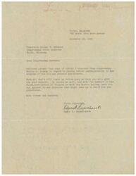 ["The document is from Edgar B. Reischauer to Congressman George B. Schwabe, enclosing a letter from Congressman Wesley E. Disney regarding old age pension assistance. Reischauer requests Schwabe's support for Mr. Fox's bill and offers the support of himself and the Tulsa Association of Pioneers in return."]