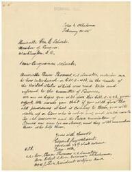 ["The document is addressed to Congressman Schwabe from Tulsa, Oklahoma, urging support for Senate bill 5.436 introduced by Senator Elmer Thomas. The bill is related to providing benefits to old pensioners and the Tulsa association of pioneers, who have a strong presence. The document emphasizes the importance of supporting these groups and promises gratitude for any assistance provided."]