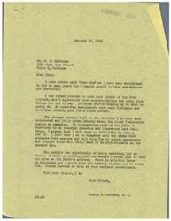 ["George B. Schwabe, a member of the House of Representatives, received a letter from J.M. Matthews congratulating him on his committee assignments and expressing support for the old-age pension bill. Schwabe also asked Matthews for Jim Smith's address to fulfill a favor. Matthews offered his assistance in the future and wished Schwabe continued success."]