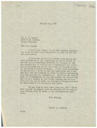 ["Mr. Cooper is writing to Congressman Schwabe asking for his support of House Resolution No. 605 for old age pensioners. He believes that the money currently going to investigators and political hangers-on should go directly to the aged. He suggests that eligibility for assistance should only require age and citizenship. Mr. Cooper hopes that Congressman Schwabe will support the bill."]