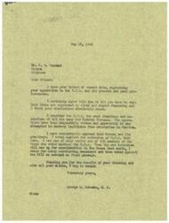 ["The document from Mr. C. T. Woodard to Representative  George Schwabe expresses opposition to the O.P.A and its practices. Woodard agrees with Schwabe's views on the O.P.A being obnoxious and un-American, and states that the agency should be restricted by Congress to prevent it from being a menace to legitimate business and a boon to the black market. Woodard also lists the services offered by Nowata Machine Works."]