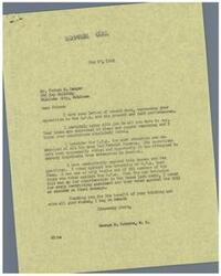 ["The document is from George B. Schwabe, a member of Congress, expressing agreement with the recipient's opposition to the O.P.A. (Office of Price Administration) and criticizing its practices. Schwabe states that he has consistently opposed the O.P.A. and voted against its extension, as well as supporting restricting amendments. The recipient is urged to fulfill their duty to abolish the O.P.A. and end all strikes."]