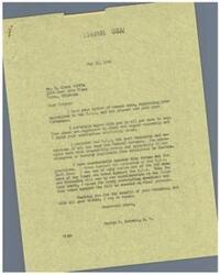 ["The document is a correspondence between George B. Schwabe and R. Clare Coffin discussing their opposition to the O.P.A. (Office of Price Administration) and its practices. Schwabe expresses his strong opposition to the O.P.A. and his voting record against it, while Coffin acknowledges the benefits the O.P.A. provided during the war but criticizes its excessive controls and negative impact on the economy. Both agree that the O.P.A. should only be extended with restrictions."]