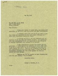 ["The document is from George B. Schwabe expressing his agreement with Mr. and Mrs. Rovey's opposition to the O.P.A. He believes the bureau is un-American and has attempted to destroy legitimate free enterprise in America. Schwabe has consistently opposed the O.P.A. and voted against its extension. The Roveys also shared their concerns about the O.P.A. and their struggles as small business owners dealing with price controls and black market activities."]