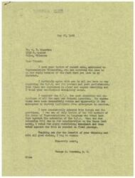 ["The document is a response from Congressman George B. Schwabe to Mr. R. M. Edgerton regarding his concerns about the Office of Price Administration (O.P.A). Schwabe agrees with Edgerton's criticisms of the O.P.A and expresses his opposition to the agency, citing its detrimental impact on free enterprise. Schwabe also mentions his voting record on O.P.A-related bills in Congress."]
